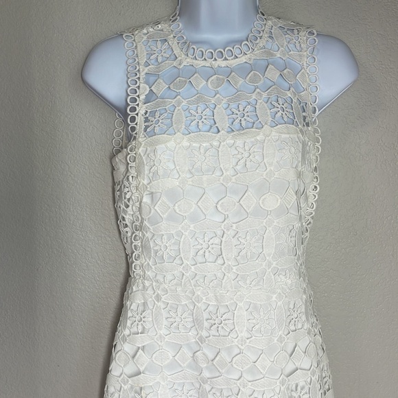 Lulus Women's White Crochet Sleeveless Dress Size Small S - Picture 2 of 10